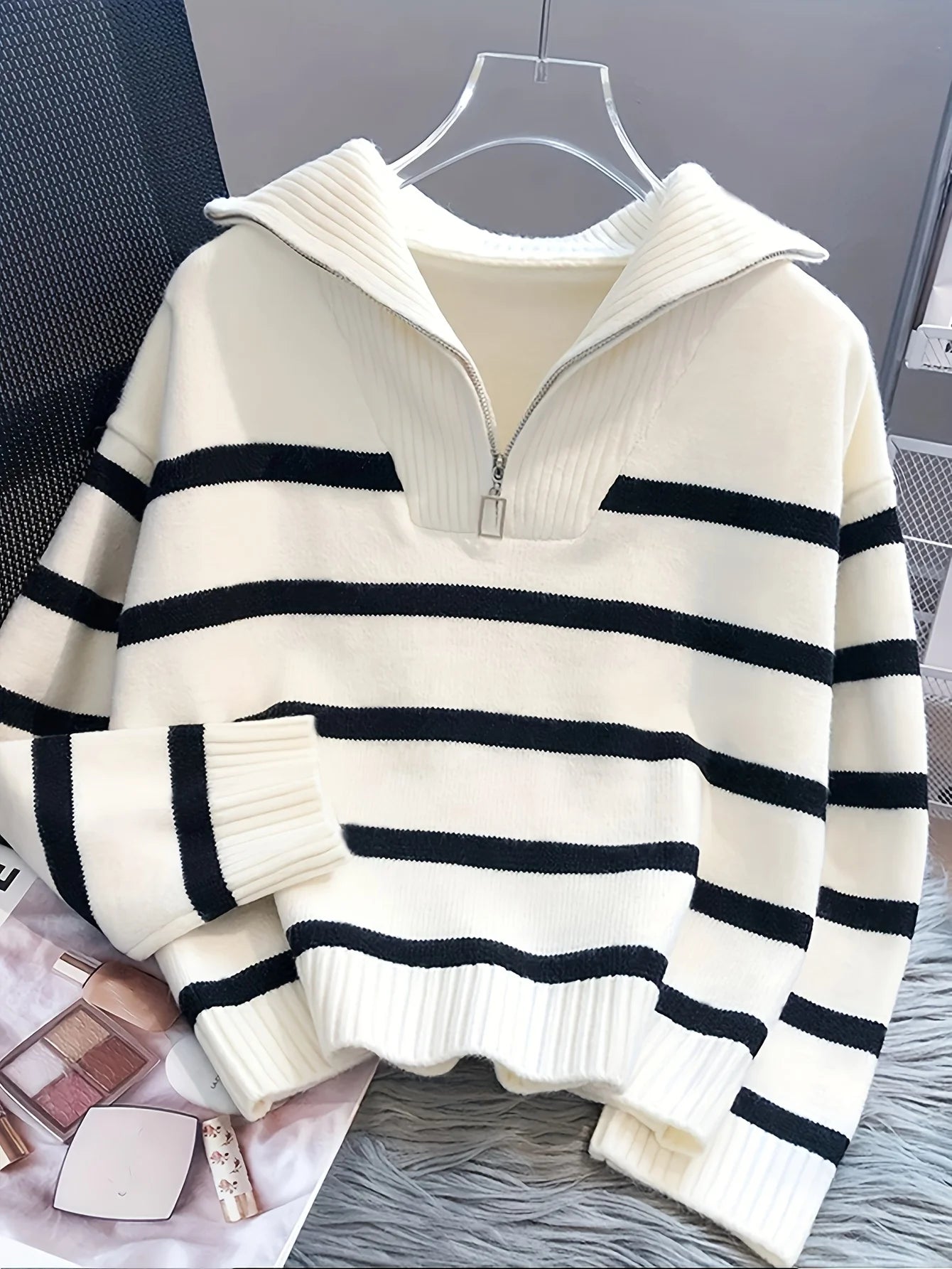Zipper Pullover Sweater
